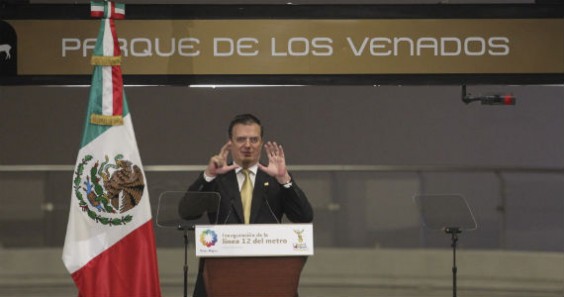 Ebrard durante la inauguración de la L12. Foto: Cuartoscuro 