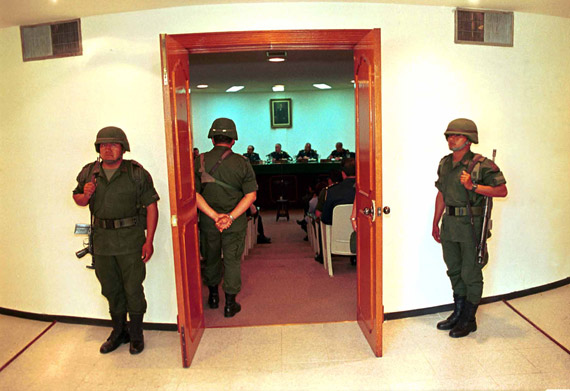 El Consejo de Guerra, al que tuvo acceso la prensa mexicana e internacional. Foto: Cuartoscuro