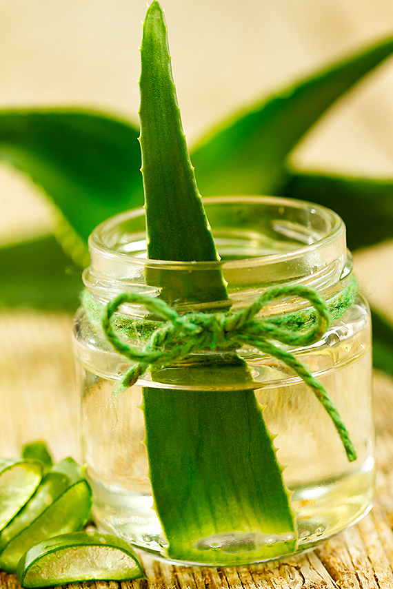 Extract of Organic Aloe Vera Gel on Wooden Background Foto Shutterstock