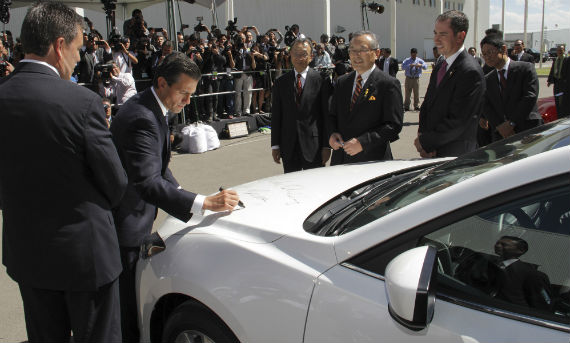 El 27 de febrero el Presidente inauguró la nueva planta de Mazda en Guanuajuato. Foto: Cuartoscuro