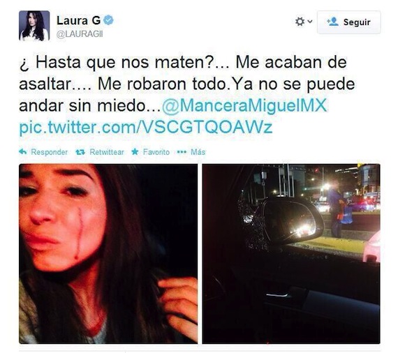 laura g conductora de televisa denuncia asalto a través de redes