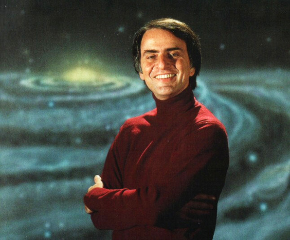 Carl Sagan en la realización de Cosmos.