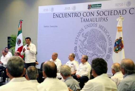 Reunión de gabinete de seguridad en Tamaulipas. Foto: Twitter @osoriochong