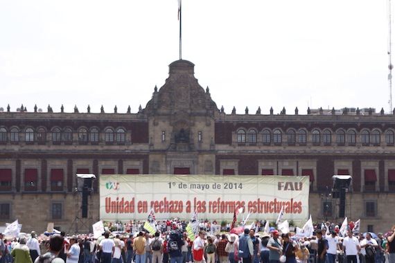 Durante la protesta, la CNTE acordó volver a las calles. Foto: SinEmbargo. Francisco Cañedo