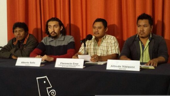 Conferencia de prensa de los habitantes de Montes Azules, en Chiapas. Foto: Serapaz. 