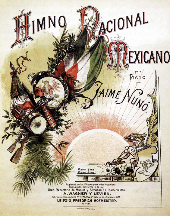 Portada de la pintura del Himno Nacional, ca. 1913, Museo Nacional de HIstoria