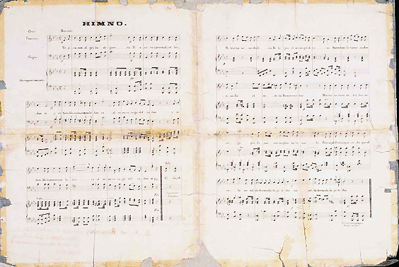 Partiturs del Himno, ca. 1864, Museo Nacional de HIstoria