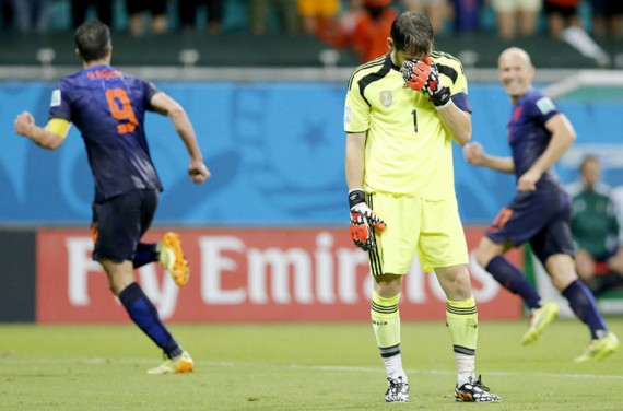 Casillas durante su participación en el encuentro entre España y Países Bajos. Foto: EFE