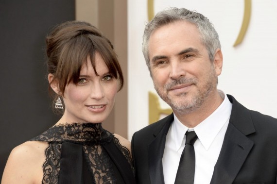 Cuarón y Goldsmith en la alfombra roja del Oscar 2014. Foto: EFE