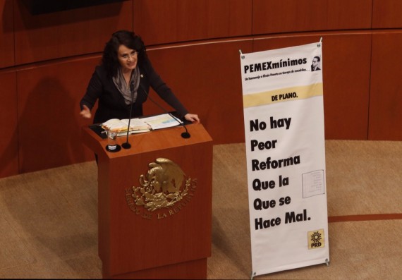 Perredistas protestan con poesía en el Senado. Foto: Francisco Cañedo, SinEmbargo