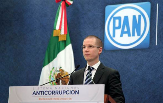 Ricardo Anaya, presidente del PAN, presentó el día de ayer el "Sistema Nacional Anticorrupción", propuesta basada en los diagnósticos de Transparencia Mexicana y la RRC. Foto: Notimex