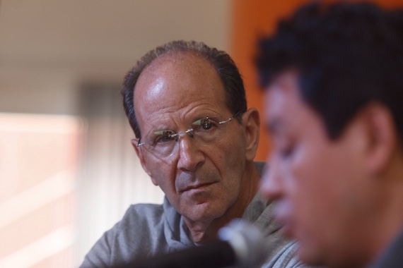 Los defensores de derechos migrantes, el padre Alejandro Solalinde y el frayle Tomás González Castillo. Foto: Francisco Cañedo, SinEmbargo