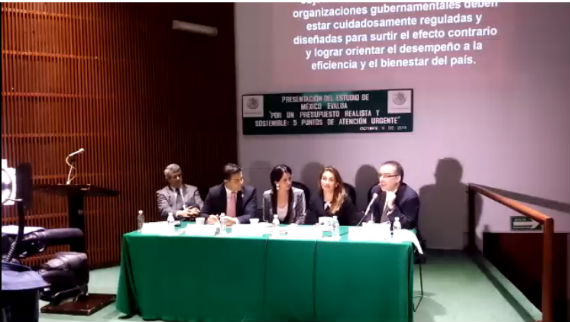 Presentación del estudio "Por un presupuesto realista y sostenible. 5 puntos de atención urgente", elaborado por México Evalúa. Foto: Especial