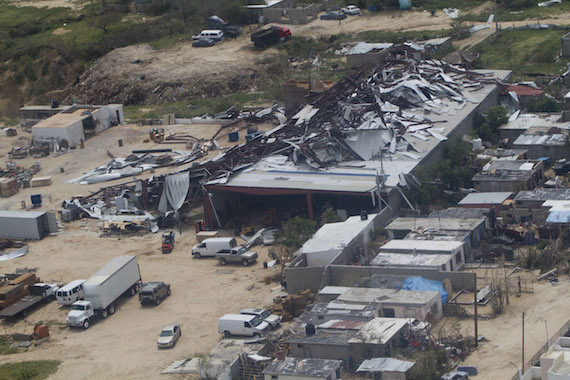 Imagen aérea de San José del Cabo, una de las zonas afectadas tras el paso del huracán. Foto: Cuartoscuro