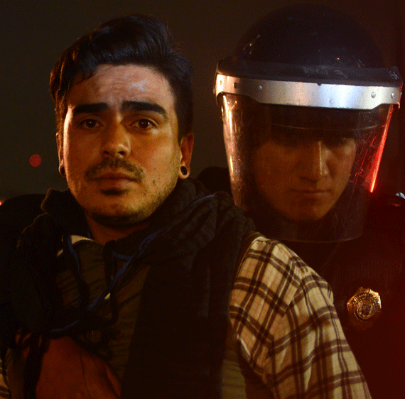 Luis Villegas, uno de los detenidos en el Zócalo capitalino. Foto: Cuartoscuro