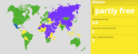 Mapa de Freedom House. 