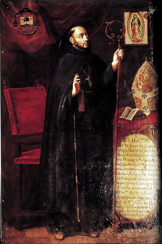 Fray Juan de Zumárraga, óleo de Miguel Cabrera, S. XVIII, Museo de la Basílica de Guadalupe.