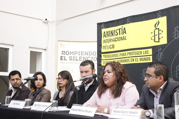 Claudia Medina, víctima de tortura, queda en libertad. AI y Centro Prodh ¡dan conferencia de prensa Foto: Amnistía Internacional