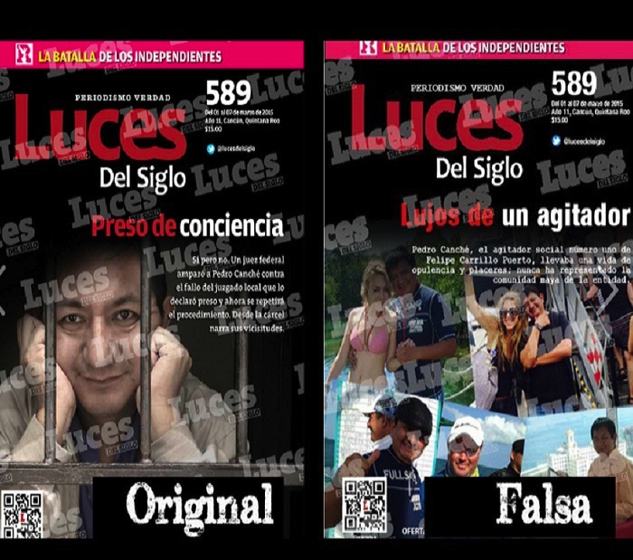 Nuevamente falsificaron la portada de diario crítico Foto: Luces del Siglo 