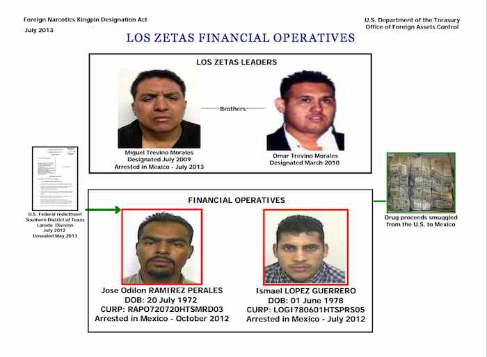 En julio del 2013, tras la captura de Miguel Ángel Treviño Morales, alias el "Z-40", Omar Treviño Morales, su hermano, asumió el liderazgo de Los Zetas. Foto: Departamento del Tesoro de EU.