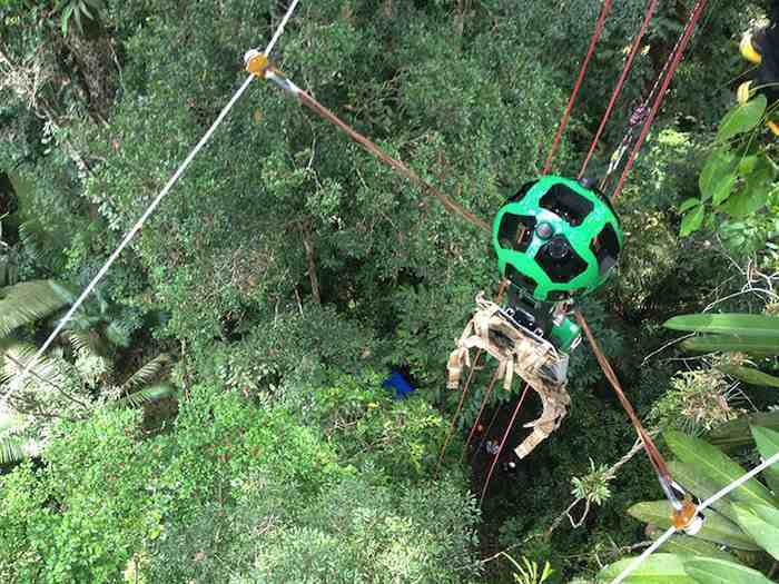 El dispositivo Trekker sobre una tirolesa. Foto: Google