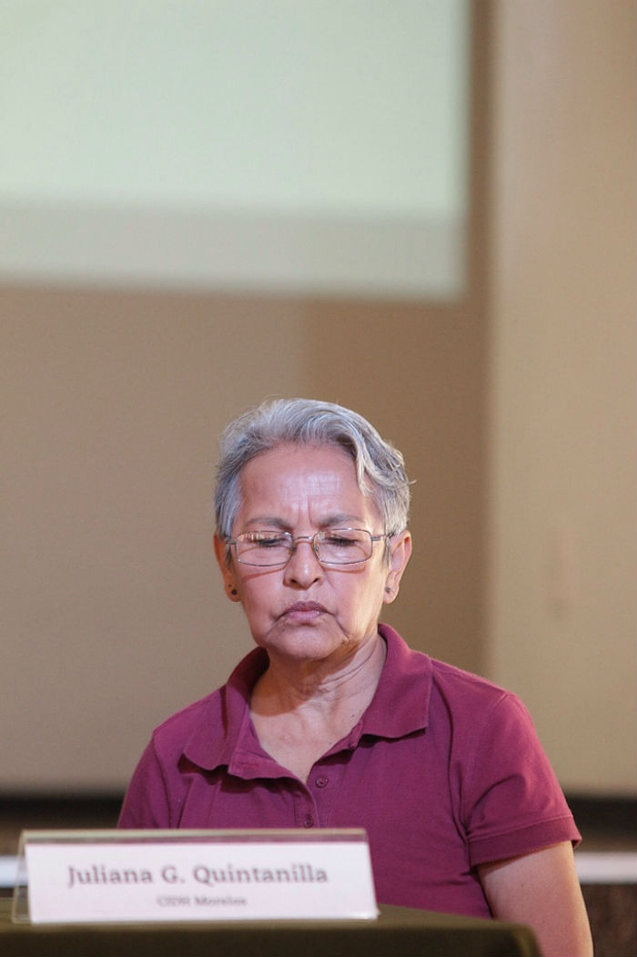 Juliana Quintanilla, de la Comisión Independiente, aseguró que la alerta debe decretarse, aunque el gobierno minimice el feminicidio. Foto: Francisco Cañedo, SinEmbargo