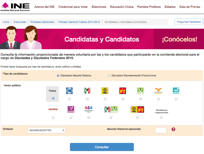 candidatos y candidatas