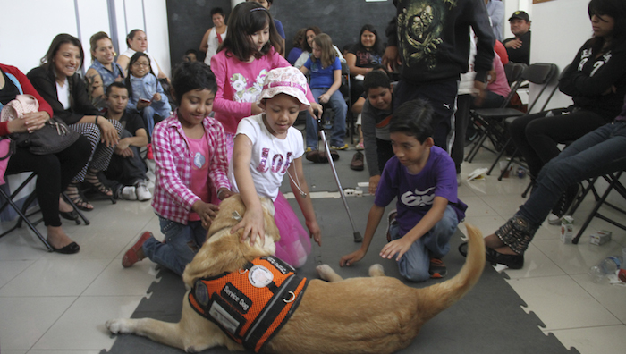 "Le prometí a Booster que yo siempre tendría tiempo para compartir lo que hizo por mí y lo que los perros hacen por la gente", dijo Hawn en su visita. 