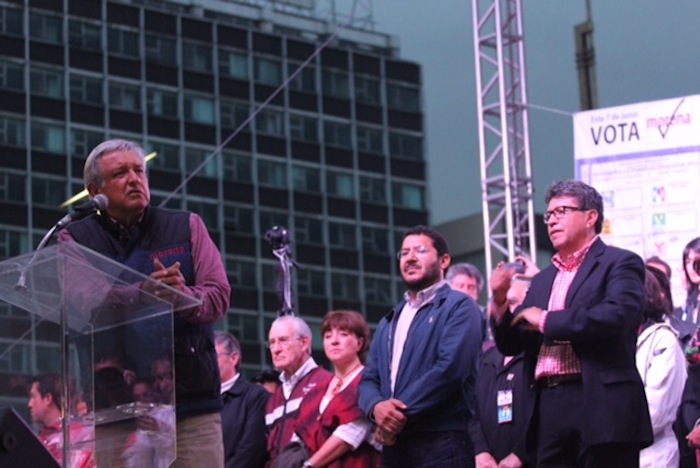 López Obrador estuvo en el cierre de campaña de Ricardo Monreal Ávila en la delegación Cuauhtémoc. Foto: Luis Barrón, SinEmbargo