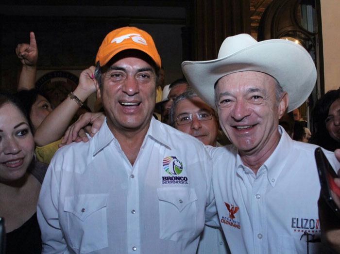 Con Elizondo. La alianza con Movimiento Ciudadano podría permitir al candidato independiente meter un pie al Congreso de Nuevo León, si gana. Foto: Equipo de campaña de Jaime Rodríguez, especial para SinEmbargo