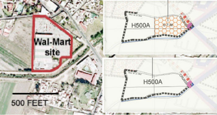 El influyente diario neoyorquino ejemplificó con gráficos, cómo Walmart quería construir junto a la entrada principal del sitio arqueológico de Teotihuacán