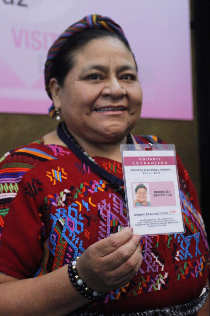 Rigoberta Menchú Recibió Su Acreditación Como Visitante Extranjera Por El Ine Foto Cuartoscuro