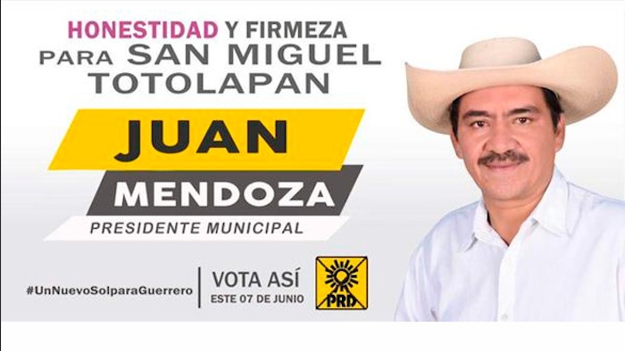 Juan Mendoza Candidato Del Prd a La Alcaldía De San Miguel Totolapan Guerrero Foto Especial