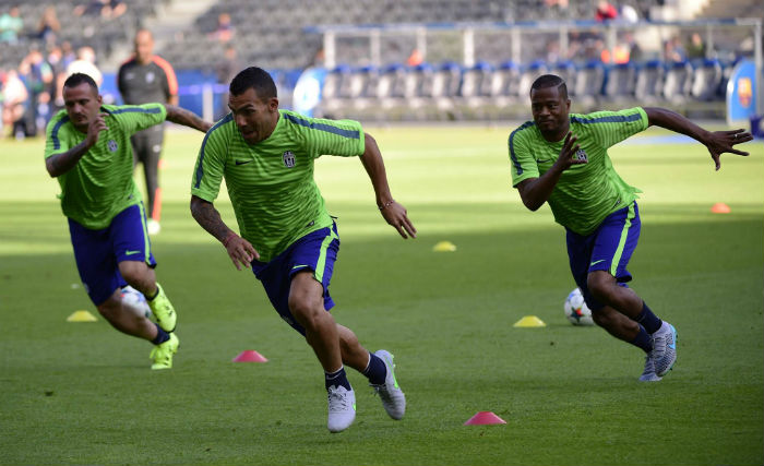 Carlos Tévez, el símbolo de la Juventus, durante un entrenamiento previo al partido. Foto: Facebook