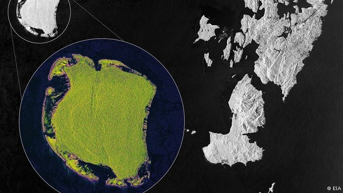 Imagen tomada por Sentinel-1A en donde se muestra el terreno cubierto por plantas. Foto: ESA