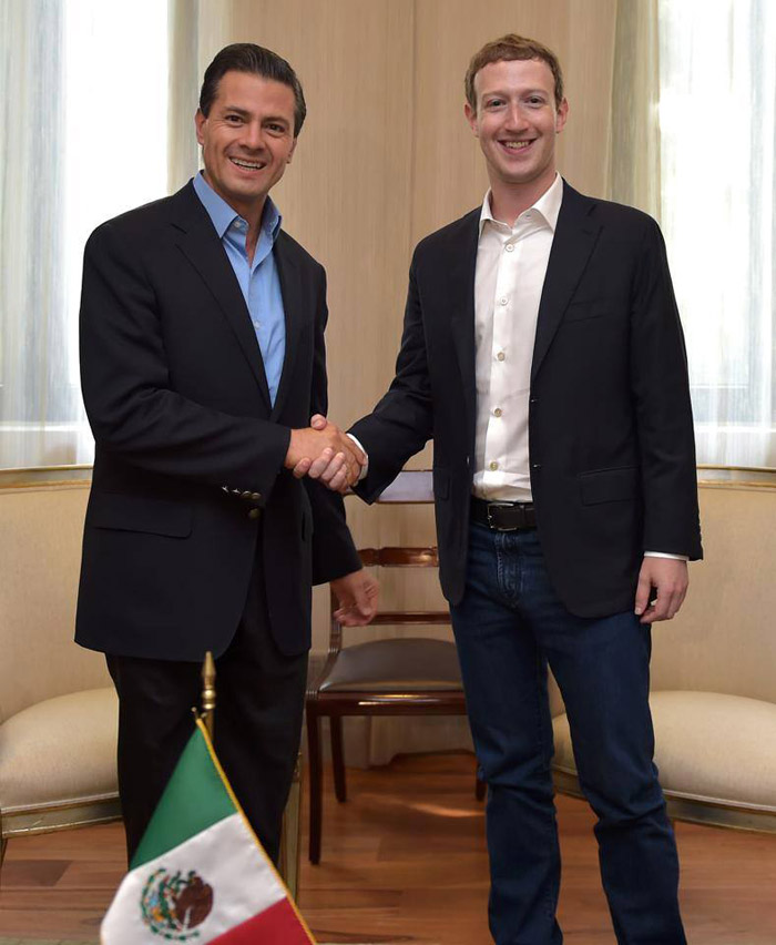 Con Peña Nieto. Foto: Facebook de Mark Zuckerberg