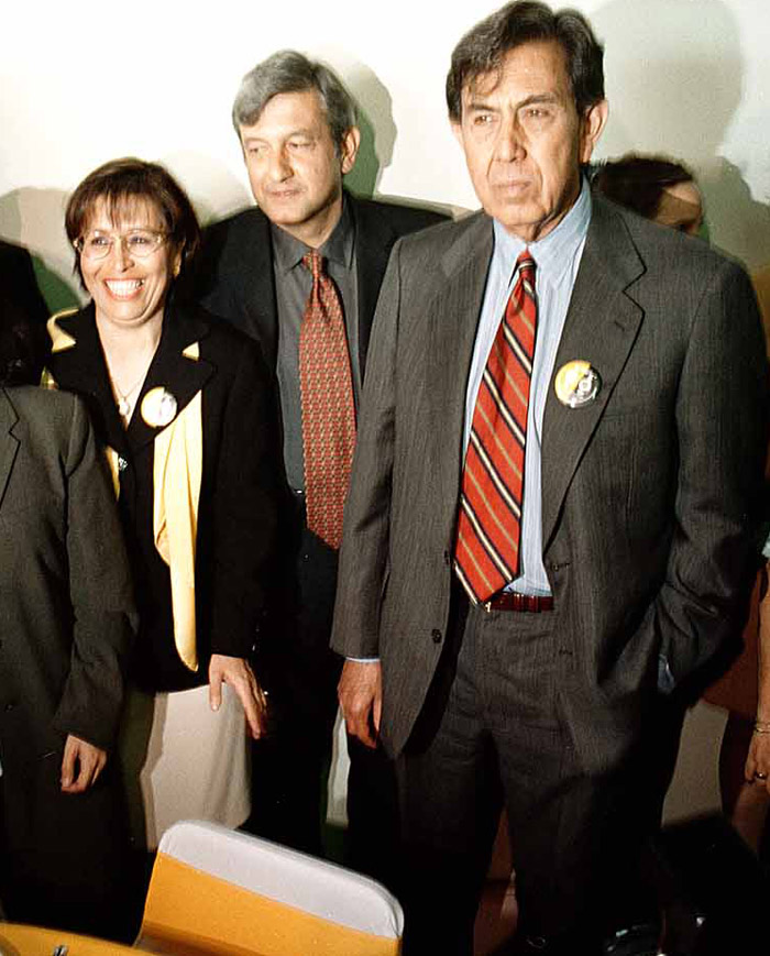 Robles, AMLO y Cárdenas. Los tres jefes de Gobierno, los tres fuera del PRD. Foto: Cuartoscuro