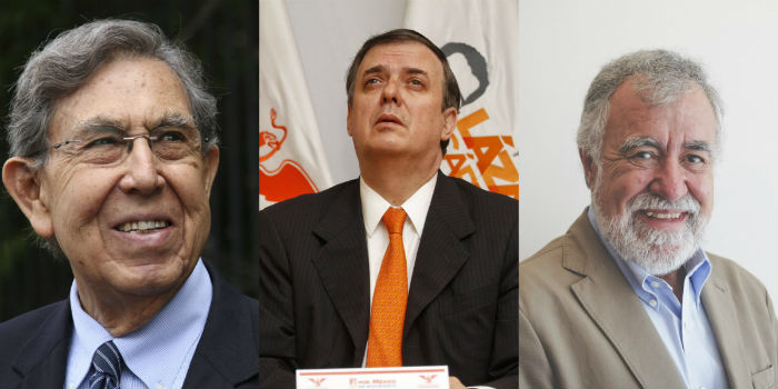 Cuauhtémoc Cárdenas, Marcelo Ebrard y Alejandro Encinas, tres de los personajes que renunciaron al PRD antes de las elecciones. Foto: SinEmbargo, especial