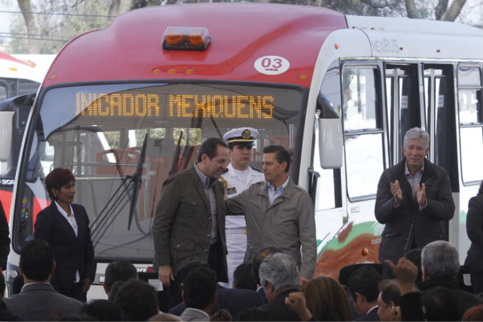 Eruviel Ávila, Peña Nieto y Ruíz Esparza, los promotores del proyecto. Foto: Cuartoscuro