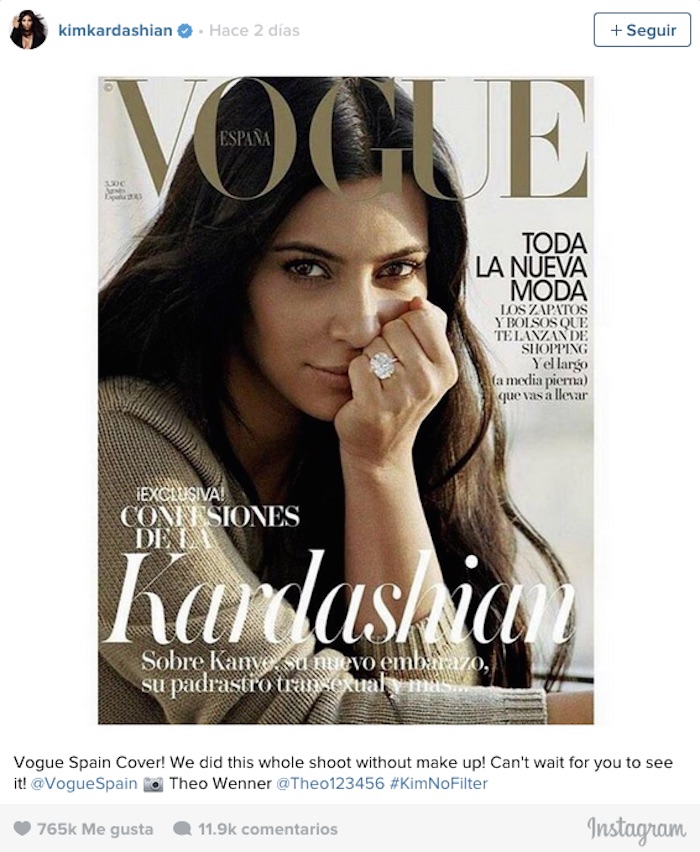 Portada de la revista Vogue España del número que saldrá a la venta el 21 de julio. Foto: Instagram.