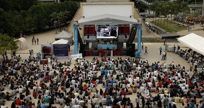 Vista general de la inauguración del 25 Festival Internacional de Poesía de Medellín el sábado 11 de julio de 2015, en Medellín, Colombia. Foto: EFE