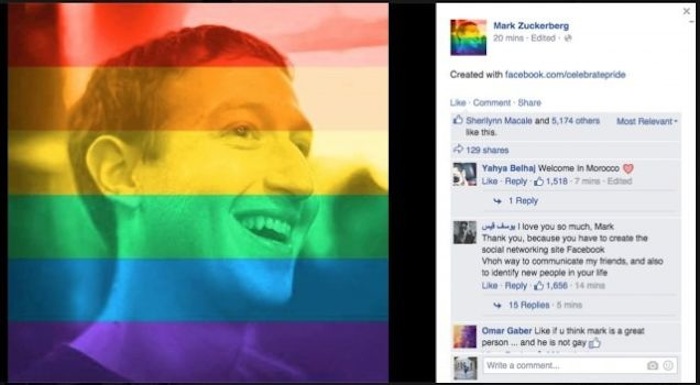 El "filtro arcoiris" fue una manera con la que los usuarios de FB se solidarizaron con la aprobación de matrimonios gay en EU. Foto: Facebook