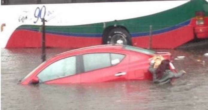 Inundación En El Paradero De Indios Verdes Foto Vía Twitter pao rmx