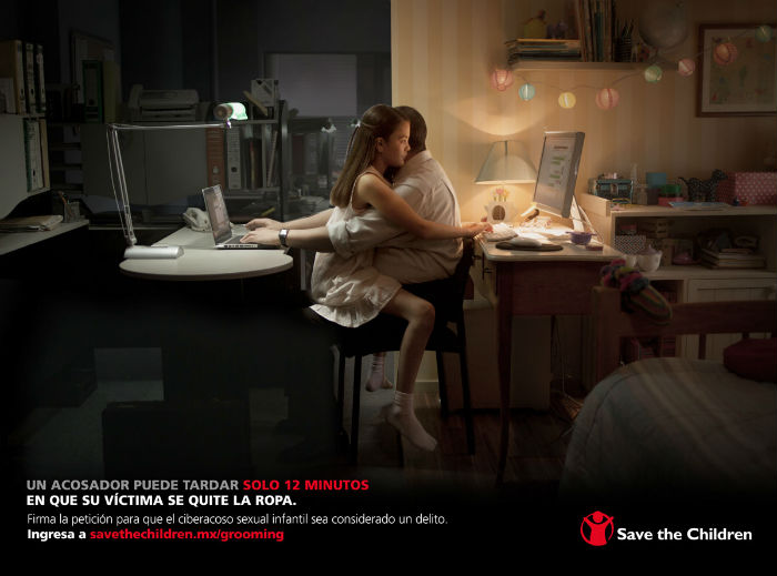 Imagen oficial de la campaña #ContraelGrooming en México. Foto: Save The Children