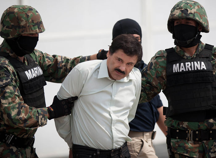 La segunda detención de "El Chapo" en febrero del año pasado. Foto: Cuartoscuro