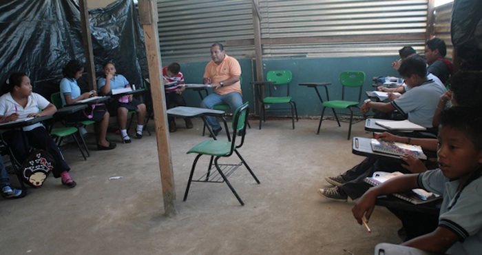 Primaria en rancho de Tabasco. Foto: Cuartoscuro. 