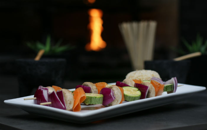 Verduras cocinadas al carbón, delicias de los vegetarianos. Foto: Francisco Cañedo, SinEmbargo