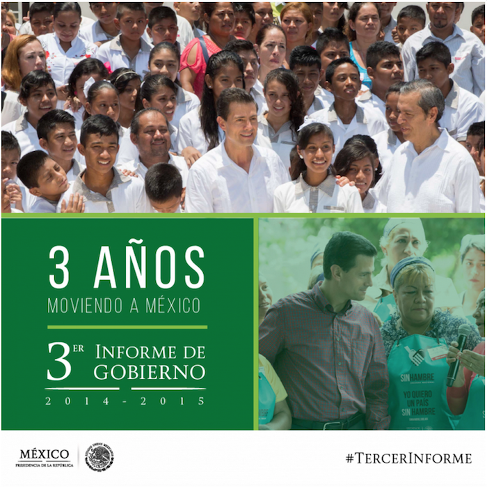 La campaña publicitaria del Tercer Informe de Gobierno de Peña Nieto comenzó hace unos días. Foto: Presidencia 