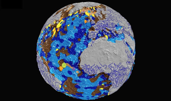 Mapa De La Distribución De Los Sedimentos Del Fondo Marino Foto Adriana Dutkiewicz