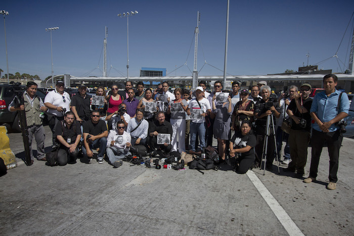 Colegas de Rubén Espinosa protestan en Tijuana. Foto: Cuartoscuro 